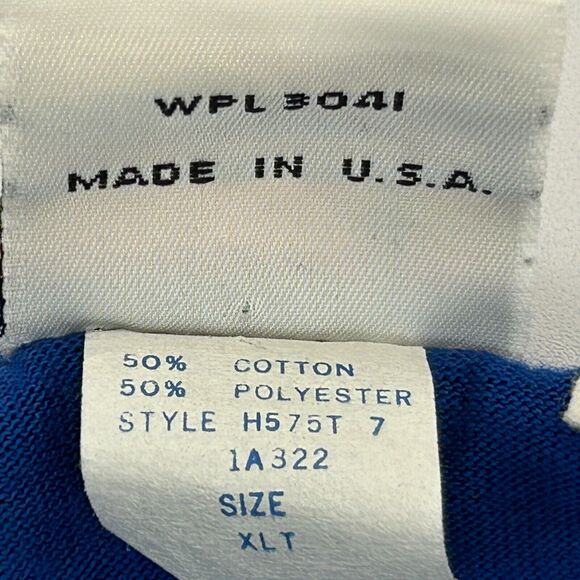 Vintage Hobie Beach Catamaran T Shirt Mens XLT Tall Surfer Surfing USA Made Blue - Picture 7 of 8